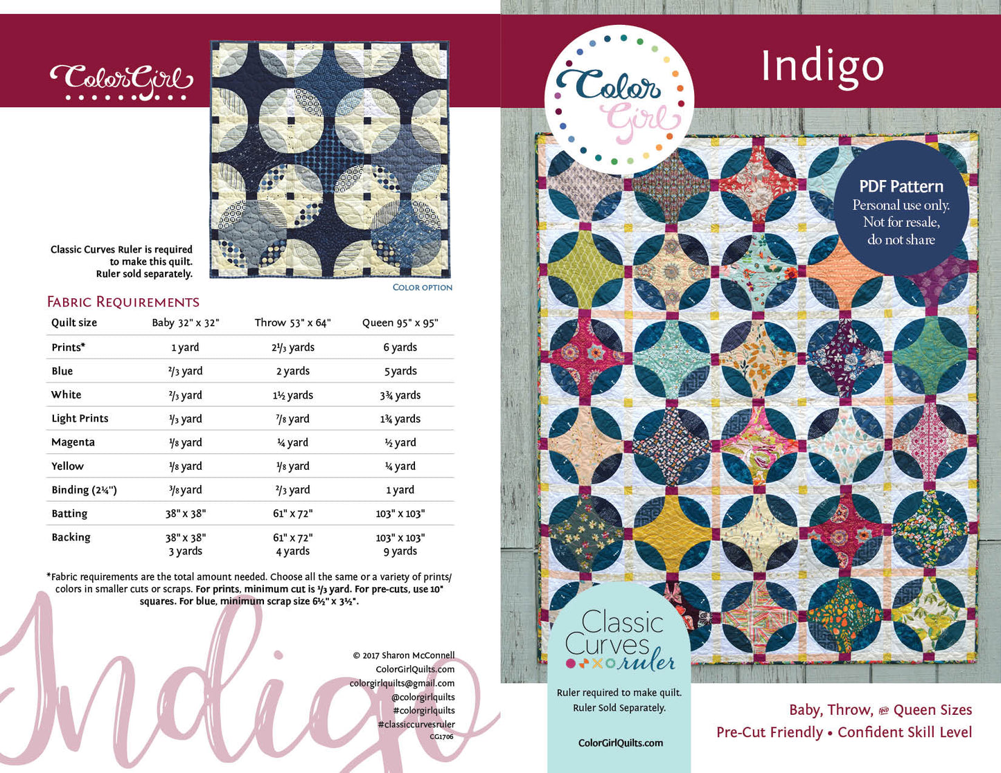 Indigo Quilt Pattern (four patterns)