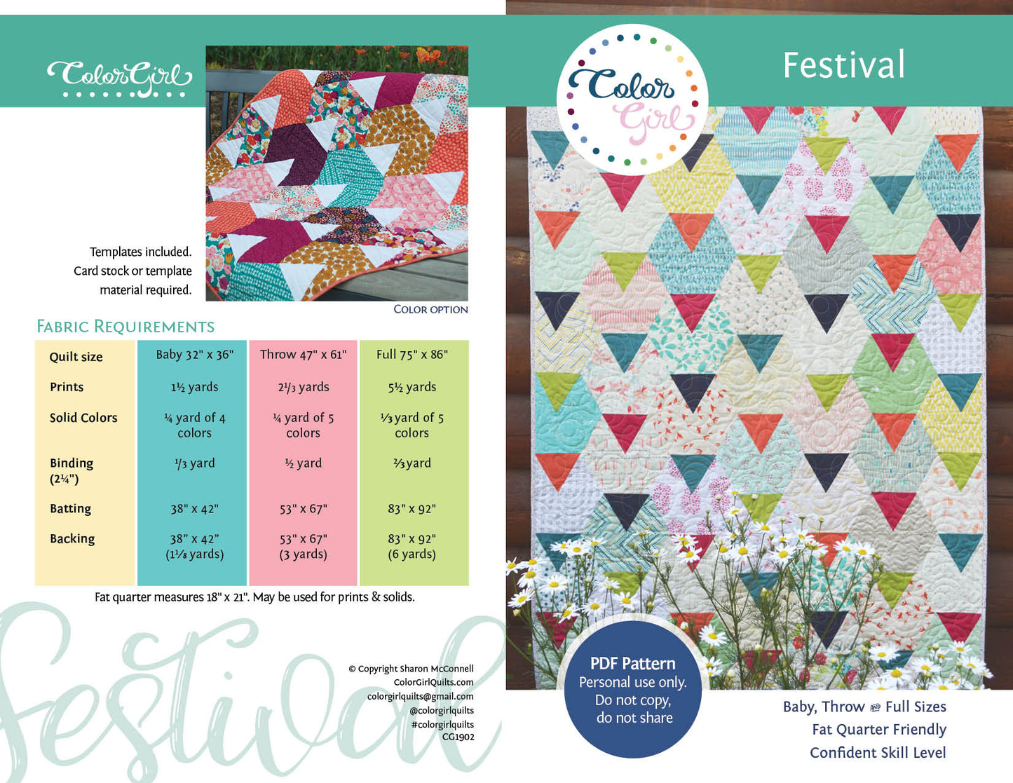 Festival Quilt Pattern