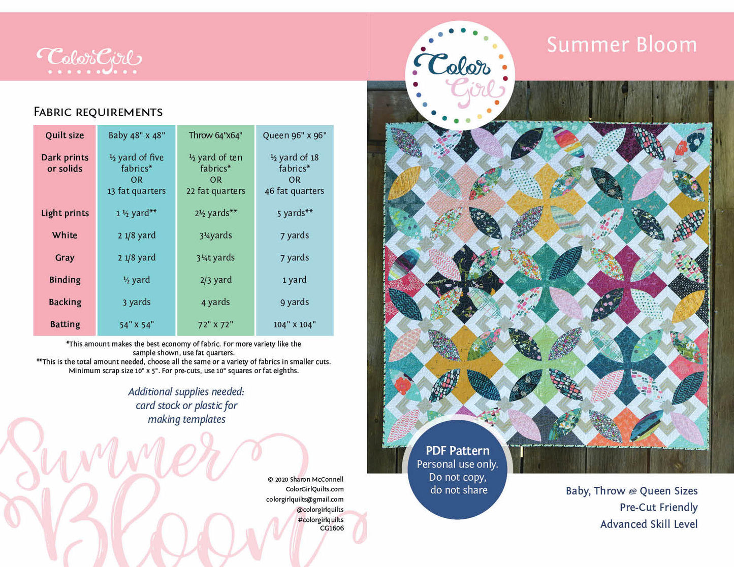 Summer Bloom Quilt Pattern