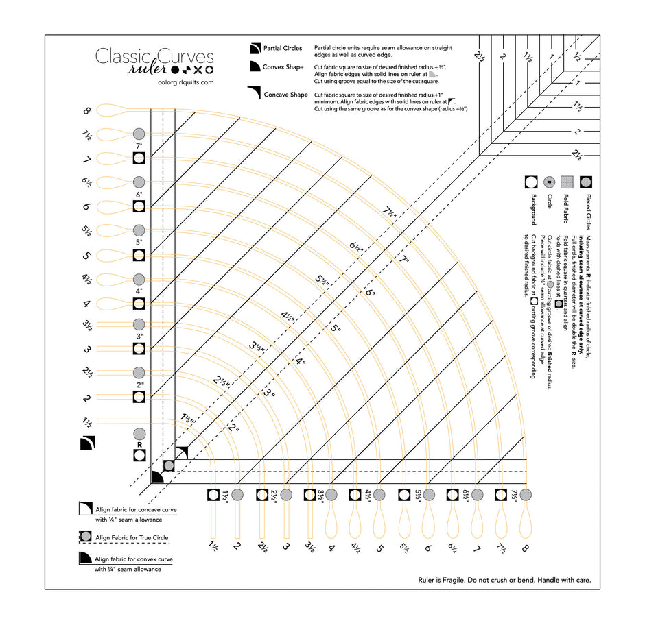 Classic Curves Ruler and Patterns – Color Girl Quilts