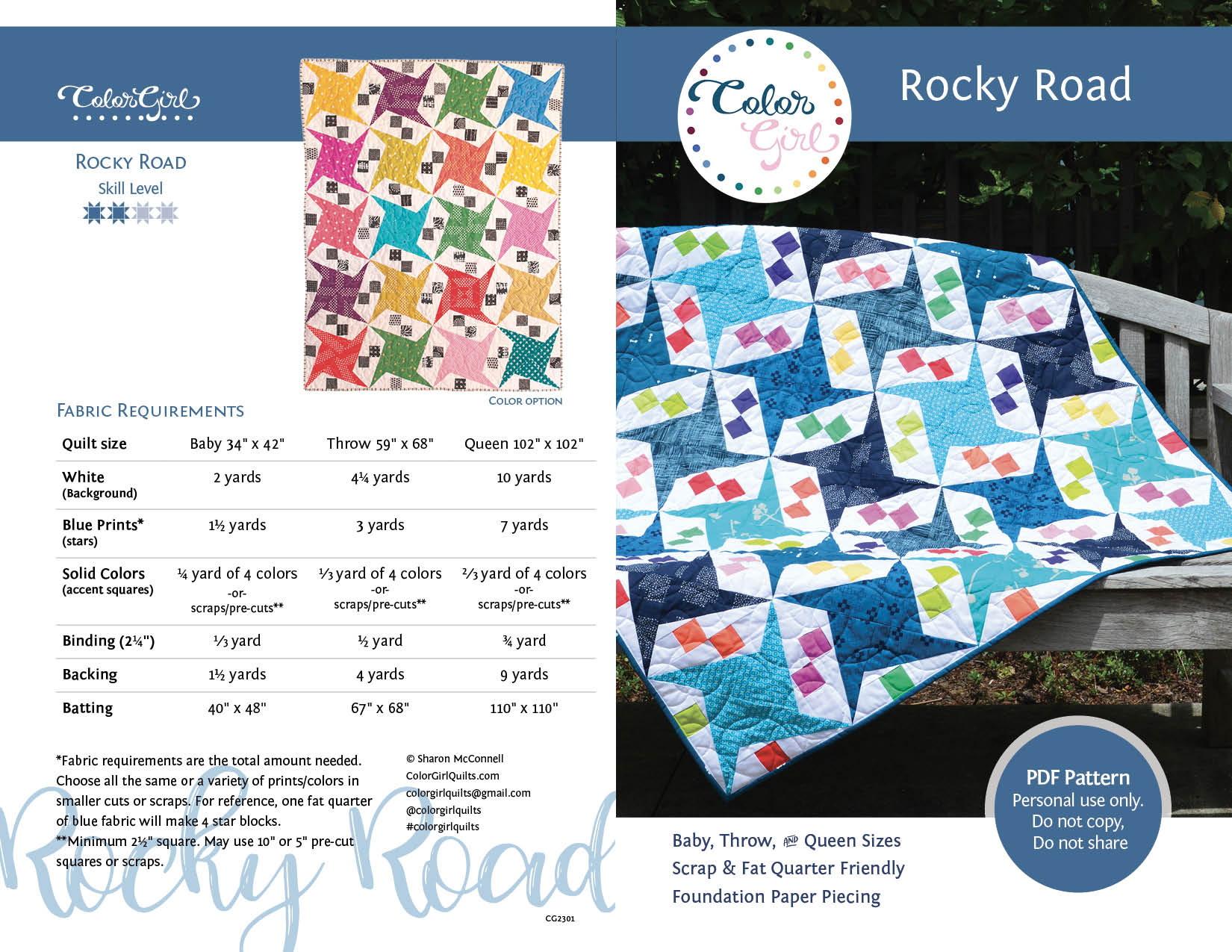 Rocky Road Quilt Pattern – Color Girl Quilts