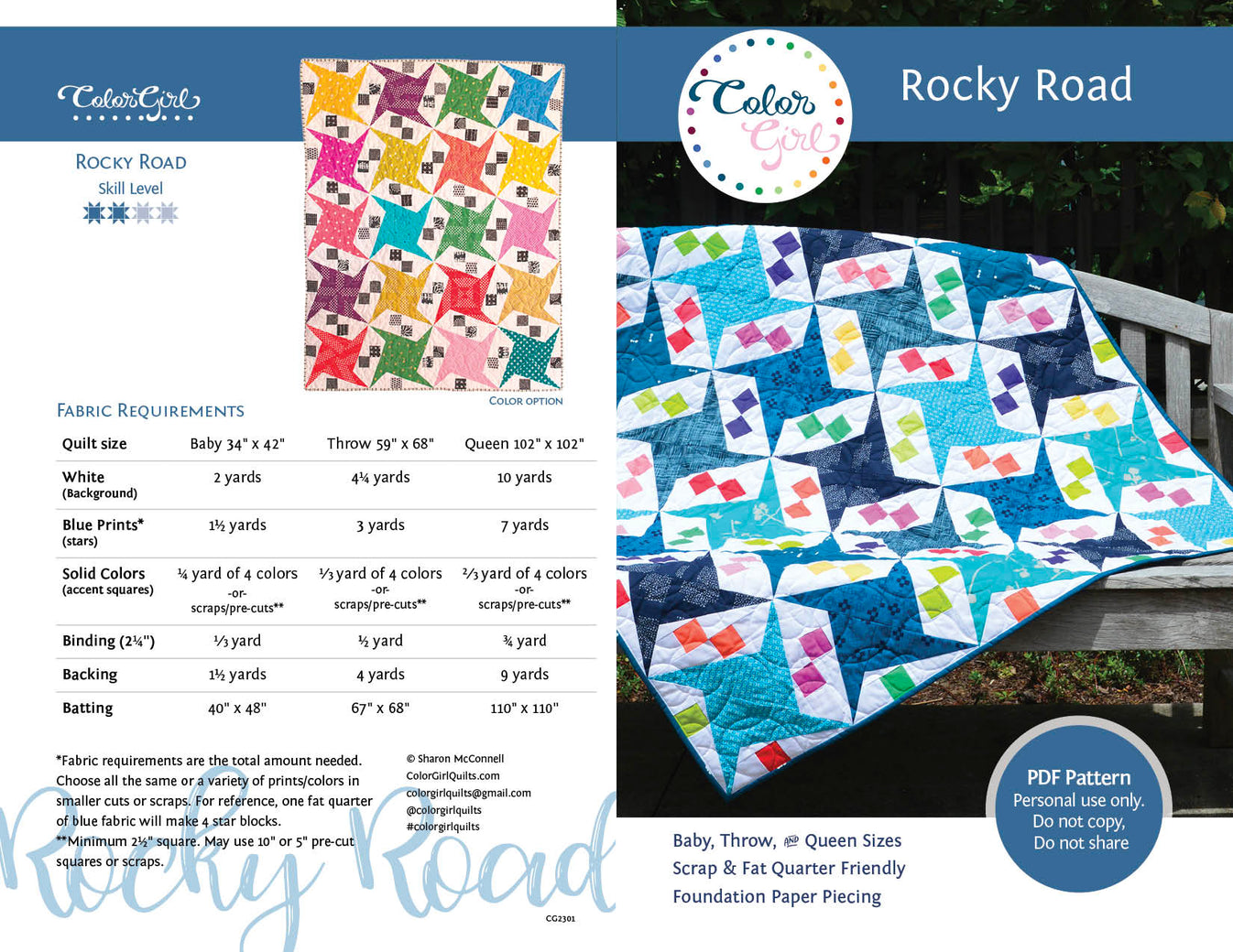 Rocky Road Quilt Pattern – Color Girl Quilts