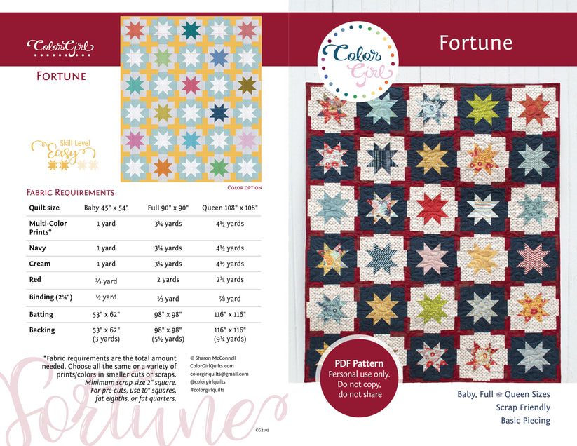 Fortune Quilt Pattern Color Girl Quilts