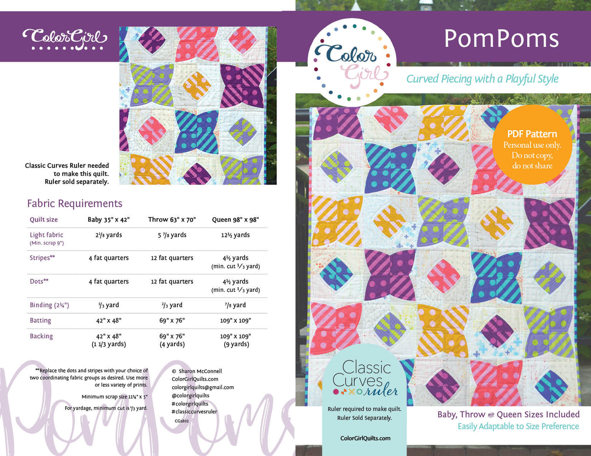 Pom Pom Quilt Pattern Color Girl Quilts