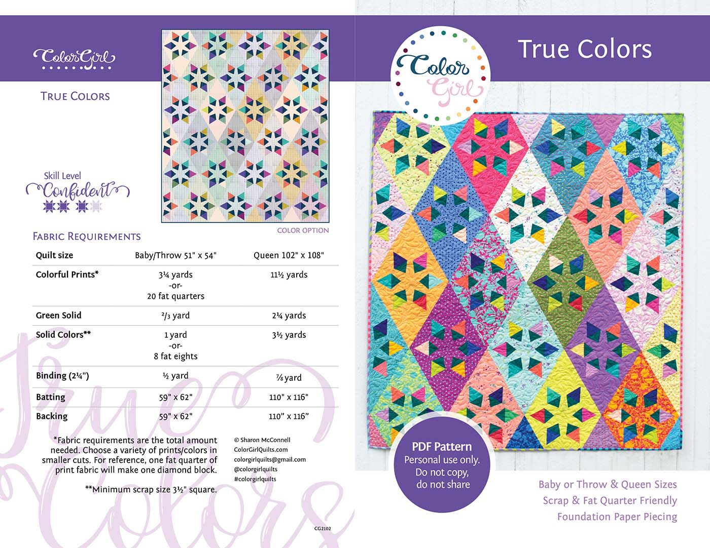 True Colors Quilt Pattern